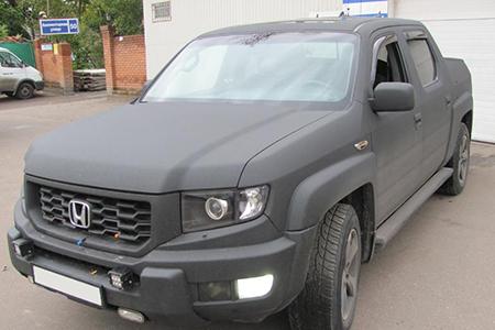 Honda Ridgeline (2005-2009) — установка линз + омыватель фар + замена ламп ПТФ