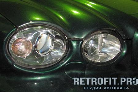Jaguar X-Type (2001-2009) — замена линз + полировка фар + защитная пленка