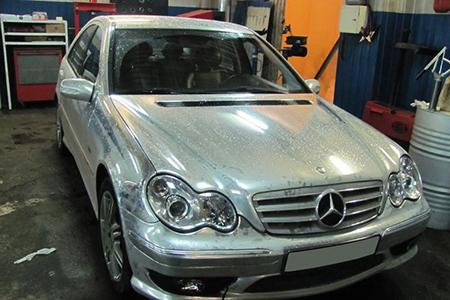 Mercedes-Benz С-klasse AMG (2004-2007) (W203) — полировка фар + очистка