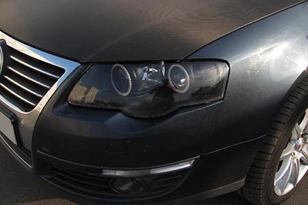 Volkswagen Passat (2005-2010) (B6) — установка Angel Eyes + покраска фар