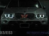 Белая подсветка глазок на BMW