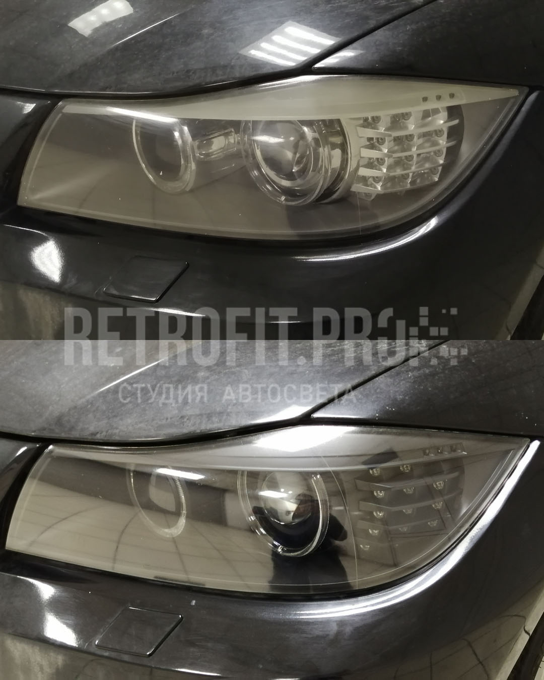 BMW 3 серия (E90 RE) – Замена линз, покраска масок