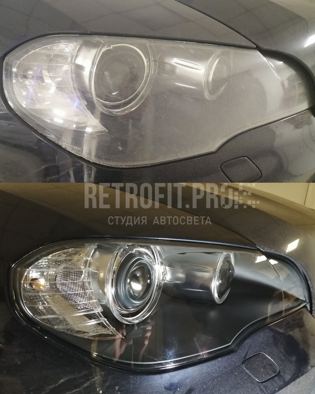 BMW X5 (E70) – замена стекол фар