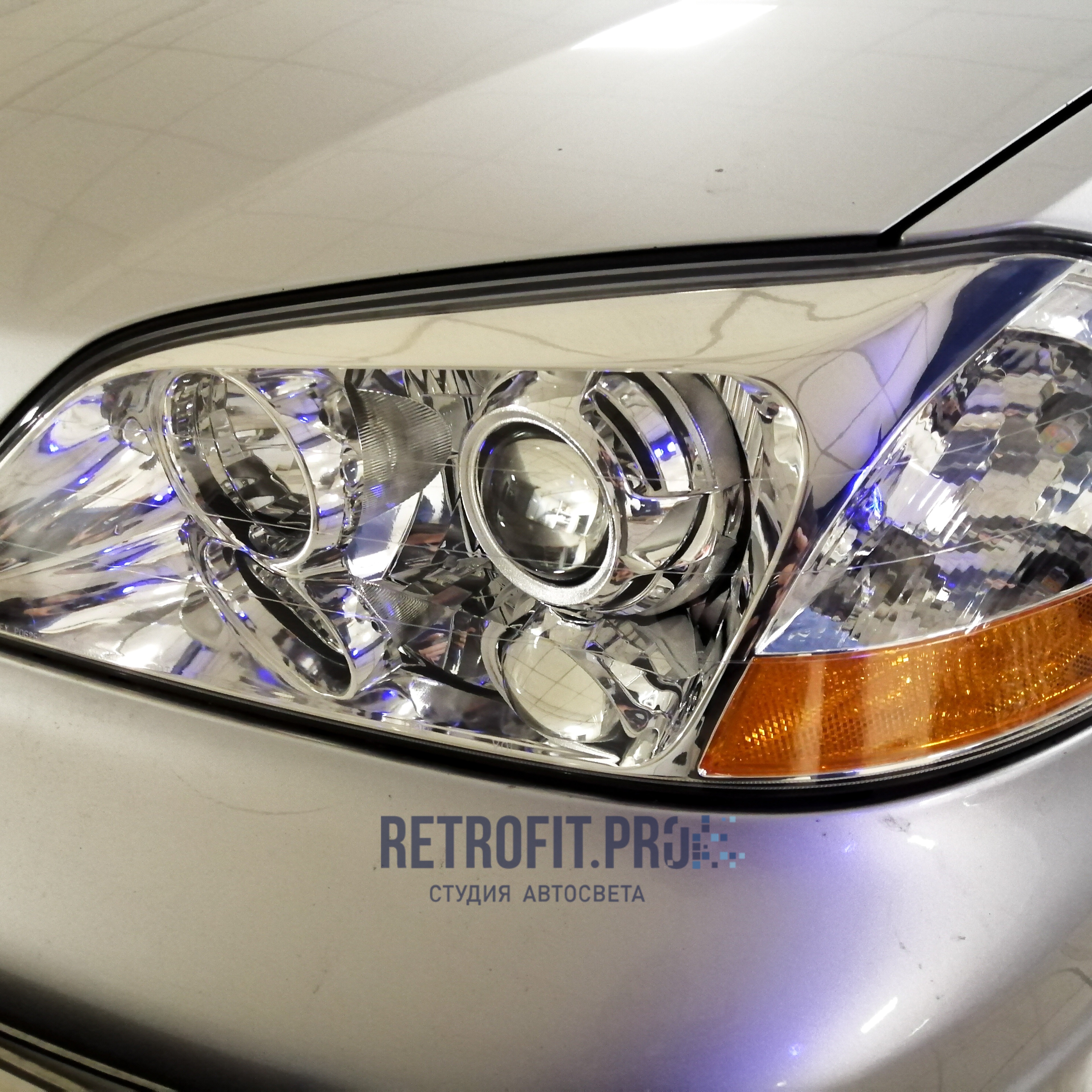 Acura CL - установка светодиодных линз, шлифовка, бронирование, установка ламп ДХО/поворот