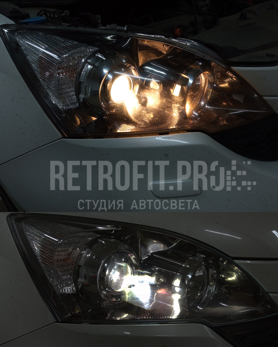 Honda CR-V - замена линз (Aozoom A3+)